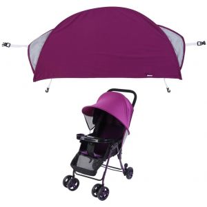 Universel Pare-Soleil pour Poussette Bébé Couverture Auvent de Poussette Protection Solaire Pliable Housse de Soleil Landau Imperméable Coupe-vent Ombrelle Capote de Poussette UPF50+ Anti-UV (AmoureuxUK, neuf)