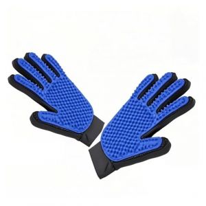 Peigne à poils d'animaux | Gant de toilettage et de massage à 5 griffes pour chiens et chats, gant de nettoyage avec poils en silicone (bleu gauche droite) (qigebmingzfj, neuf)