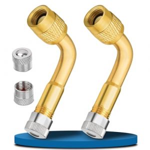 2 Pi&egrave;ces Rallonge Valve Pneu, Universelles 36 mm Adaptateur Valve, 90 Degr&eacute;s Embout Gonflage Pneu Voiture H62 Laiton, Valve Coud&eacute;e Moto Adaptateur de Valve pour Voitures, Camions, Motos, V&eacute;los (Lilochi, neuf)