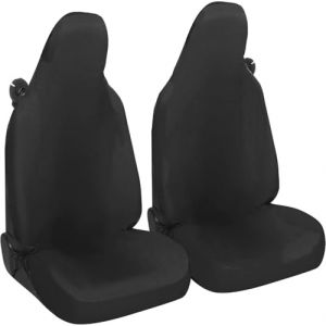 Susy Shop Housses de siège auto compatibles pour Smart fortwo, 450 451 et 453, lot de 2 housses avant, fabriquées en tissu polycoton (gris) (Susy Shop, neuf)