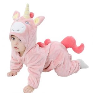 LOLANTA Costume de Licorne Arc-en-ciel pour Enfant, Grenouill&egrave;re &agrave; Capuche en Peluche pour B&eacute;b&eacute;, Rose, 12-18 mois (LOLANTA, neuf)
