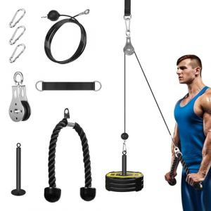 FASPUP Poulie Musculation Maison, Cable Machine Musculation Poulie Haute et Basse avec Corde Triceps Poulie Musculation pour Entraînement en Force des Bras Triceps Dos (Jiehe, neuf)