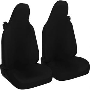 Susy Shop Housses de siège auto compatibles pour Smart fortwo, 450 451 et 453, lot de 2 housses avant, fabriquées en tissu polycoton (Noir) (Susy Shop, neuf)