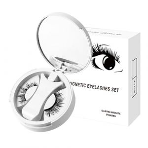 Cils magnétiques, faux cils magnétiques | Cils magnétiques sans colle | Cils magnétiques naturels, 3 cils magnétiques réutilisables d'aspect naturel, sans colle nécessaire (qinjinxinxikeji, neuf)
