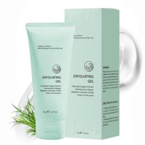 Herbal Exfoliating Brightening Gel,50g Herbal Gel Exfoliant Visage Et Corps,Gommage Corps Exfoliant,Gelee Eclaircissante Gommage,Gentle Exfoliator for Face,Skin Exfoliator,Texture Douce (1PC, 50g) (FEIBAO&-Wu, neuf)
