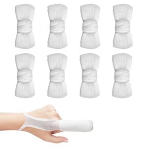 Lot De 8 Pansement Doigt,Bandage Medical,Bandage Tubulaire Doigt &Eacute;lastique,Blanc 3 X 8,5 Cm,Doigt Respirant Protege Doigt Pour Premiers Secours,Pour Protection Contre Les Blessures Aux Doigts (YIQings-US, neuf)