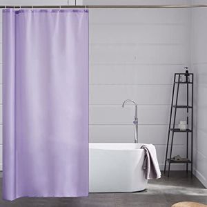 Furlinic Rideau de Douche Petit Anti-moisissure Tissu Imperm&eacute;able Store de Douche en Polyester Textile Lavable en Machine pour Baignoire ou la Salle de Bain avec 6 Crochets Long Violet 100x200cm (newpower, neuf)