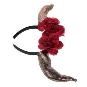 TOPPERFUN Serre-t&ecirc;te Cornes de D&eacute;mon pour Halloween Bandeau Cosplay avec Cornes de Taureau D&eacute;coration Coiffe Effrayante (Linuya, neuf)