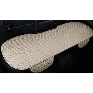 SMIUPIN Housse de siège de Voiture Universelle en Tissu de Lin，Coussin de siège de Voiture antidérapant pour Voiture, Camion, fourgonnette (Beige, Coussin de siège-arrière) (HeYuedianpu, neuf)