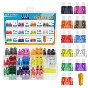 AUKENIEN Fusible Voiture Standard 11 Valeurs 110 pi&egrave;ces 2A 3A 5A 7,5A 10A 15A 20A 25A 30A 35A 40A Fusibles de Voiture pour Moto Auto Automobile Car Fuses Fusible Lame Plat Scooter et Petit Clip (AUKENIEN Official EU, neuf)