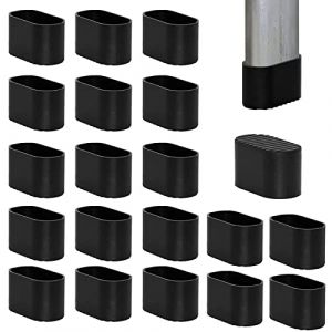 THETAG Patins Ovale de Pieds de Chaise, Protection pour Pieds de Chaise Couvre Pieds de Chaise Meubles en Caoutchouc Protege Pied de Chaise Embout Pied de Chaise, Noir (Noir, 40x20mm) (Akwind, neuf)