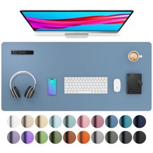 Aothia Sous-main, tapis de bureau en cuir PU, tapis de souris, protection de bureau antid&eacute;rapante, bloc-notes de bureau &eacute;tanche pour le bureau et la maison (91x43cm,Bleu denim) (Aothia FR, neuf)