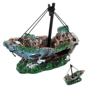 Wvu & Wvo Décoration d'aquarium, Accessoire pour Aquarium, Décoration d'épave de Bateau (tuoheyedianzi, neuf)