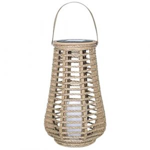 Grande lanterne solaire d'ext&eacute;rieur en rotin | Lampes solaires naturelles | Lanterne solaire portable en rotin &eacute;cologique r&eacute;sistante intemp&eacute;ries (Yuyuxian, neuf)