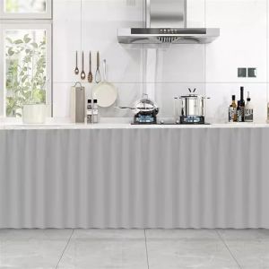 GIBZ Rideau Brise Bise Court Rectangulaire, D&eacute;coration de Placard Unie, Cantonni&egrave;re Anti-Poussi&egrave;re, Petits Rideaux pour Cuisine, Gris Clair, 70x80cm (B x H) (Shopzo EU, neuf)