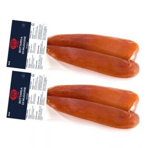 Bottarga de Mulet Su Tianu Sardu - 2 paquets de 100/130g - 230g GARANTIS - Fait &agrave; la main en Sardaigne, Italie - Caviar de la M&eacute;diterran&eacute;e - Poutargue Boutargue sarde Kosher (TASTAI - mediterranean food experience, neuf)