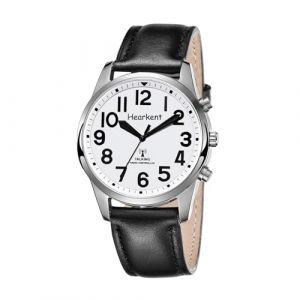 Hearkent Montre parlante avec Chiffres géants, Diffusion vocale en français, Auto-réglage pour Reliure, Personnes âgées, Malvoyants ou Personnes âgées, Facile à Lire, Chronométrage précis (Noir) (Avtrek, neuf)