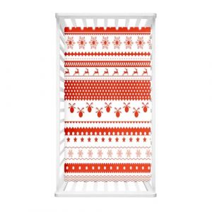 Morbuy Draps Housses pour Lit Bébé, Noël Bébé Drap Housse, Douce Respirant Microfibre Drap, pour Berceau, Couffin et Nacelle Housse Matelas (Rouge de Noël,95x65cm) (Morbuy, neuf)