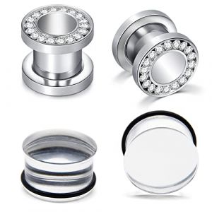 Briana Williams 2 Paires Oreille Tunnel Oreille Plugs Set Acier Inoxydable Acrylique Oreille Gauges 6-16mm Ecarteur Piercing (Briana Williams Store, neuf)
