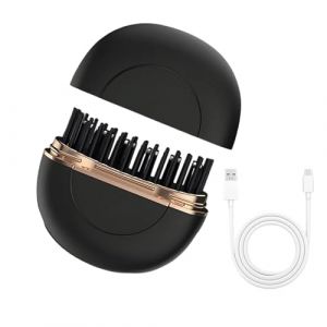 Fer &agrave; lisser sans fil &ndash; Mini portable rechargeable | Peigne &agrave; lisser avec 3 r&eacute;glages de temp&eacute;rature, coiffage volumisant, lissage des frisottis, brosse volumisante | Voyage &eacute;cole lieu de travail (luanyi, neuf)