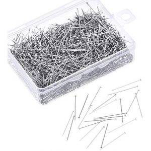 Jieddey Epingle Couture,300 PCS Épingles de Couture Épingles à Tête Plate en Acier Épingles Nickel Épingles à œil Épingle Droite pour Couturière Bijoux Artisanat Projets de Couture 35 * 5MM (Jieddey, neuf)