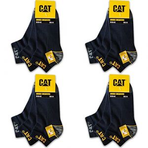 Caterpillar 12 Pairs CAT WORK SNEAKERS Sneaker Socks Socquettes de travail basse Taille Chaussettes de baskets Chaussettes de travail hommes Chaussettes d'affaires bas 39-50 (39-42, 12 Pairs Bleu) (Naduf, neuf)