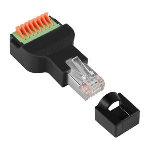 QIANRENON Adaptateur RJ45 m&acirc;le sans soudure &agrave; connexion rapide RJ45 m&acirc;le vers terminal &agrave; sertir 8 broches Connecteur r&eacute;seau RJ45 &agrave; sertir &agrave; ressort, pour installation rapide sur le terrain de c&acirc;ble de (qianrenyang, neuf)