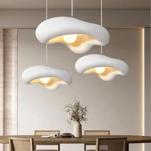 Lfoute Lampe Suspendue Fleur Cr&eacute;ative Suspension Wabi-Sabi Lampe &Agrave; Suspension Moderne E27 Lustre Polystyr&egrave;ne Style Nordique pour Chambre Salon Salle &Agrave; Manger Cuisine Homestay Art D&eacute;co(Blanc,60cm) (Lfoute, neuf)