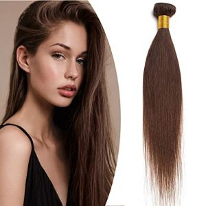 SEGO Tissage Naturel Raide - Tissage Naturel Cheveux Humain - Extension Tissage Lisse Naturel Rajout Tissage Brésilienne Afro - 60cm 02#Marron Foncé (Shiny Collection-88, neuf)