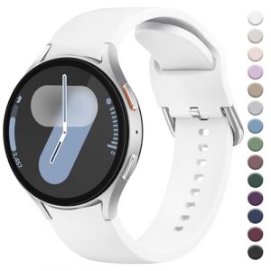 Compatible avec Samsung Galaxy Watch 7 6 5 4 Bracelet 40mm 44mm Femmes Hommes, Bracelet Sport en Silicone Souple pour Galaxy Wat ch FE/gala xy watch 5 pro, galaxy watch 6/4 Classic (Blanc) (XingDTX, neuf)