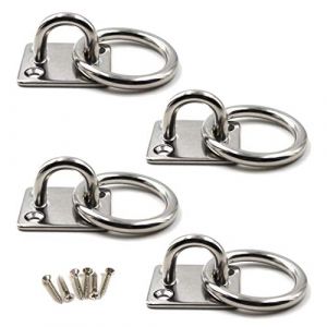 M6 Patère de fixation au plafond Crochet de fixation murale en acier inoxydable 304 pour balançoire de yoga, quincaillerie pour bateau Paquet de 4 (vis incluses) (Flomore, neuf)