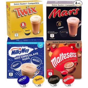 Boissons au Chocolat - Dolce Gusto Compatible - 32 Capsules - Mars, Milkyway, Maltesers (8 chaque) (The Live Box - FR, neuf)