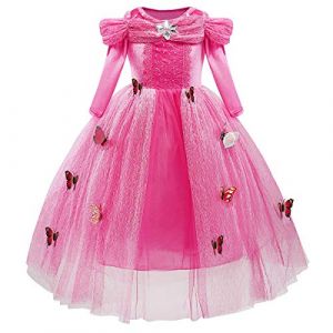 MYRISAM Robe de Cendrillon de Carnaval Papillon Déguisements Filles Princesse Costume de Cinderella Halloween Cosplay Noël Robe de Soirée Cérémonie Anniversaire Photographie Bal 6-7 Ans (MYRISAM store, neuf)