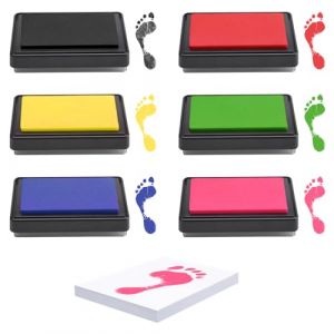 Kit empreinte de main et empreinte de pied pour bébé en 6 couleurs, Non-toxique facile à laver peinture empreinte bebe Kit Empreinte Main Pied Bebe Souvenir Empreinte Cadeau pour Nouveau-né (DE LA ROSA VENTAS SL, neuf)