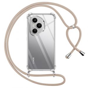 Pnakqil Coque pour Honor 400 Pro 5G avec Cordon, Transparente Silicone Housse avec R&eacute;glable de Collier Anti-Chute Etui pour Honor 400 Pro 5G, &Egrave;tuis &agrave; Bandouli&egrave;re 6.7", Kaki (CONNECT EAGLE, neuf)