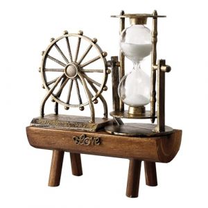 Sablier dor&eacute; pour roue panoramique r&eacute;tro en forme de sablier panoramique d&eacute;coration de bureau, cadeau d'anniversaire &agrave; la maison (ZX.., neuf)