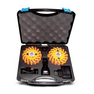 LEDWORK LOT DE 4 MALETTE DE 2 BALISES DE SIGNALISATION LED SANS FIL RECHARGEABLE (4 pi&egrave;ces) (EQUIP' PRO, neuf)