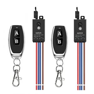 Meskliu Relais 2 canaux avec t&eacute;l&eacute;commande, Mini Interrupteur sans Fil avec t&eacute;l&eacute;commande, AC 220V/230V/240V,10A, Relais Mural sans Fil avec Longue port&eacute;e de 100m, pour appareils m&eacute;nagers (Meskliu, neuf)