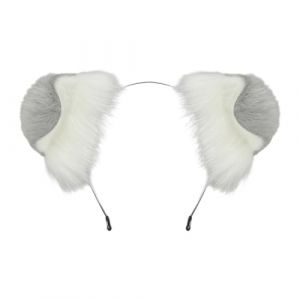 amangul Bandeau r&eacute;glable avec oreilles de chien - Accessoire de cheveux tendance - Doux - Pour cosplay, f&ecirc;te, usage quotidien - Gris (dongguanshiyufenghanggzhongbiaoyouxiangongsi, neuf)