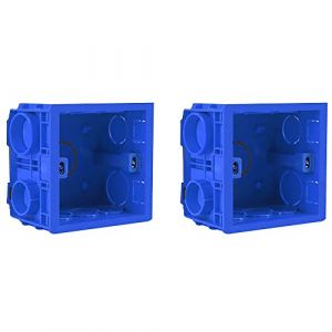 TopHomer Lot de 2 boîtes de jonction durables pour montage en saillie - Boîte de jonction en polypropylène de 86 mm x 86 mm x 46 mm (bleu) (TopHomer, neuf)