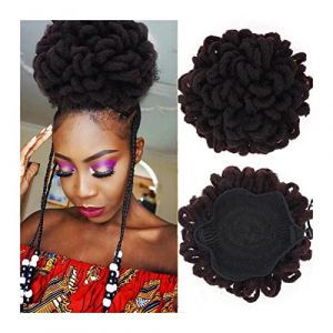 Chignon synthétique bouclé cordon queue de cheval extensible brosse à cheveux pince chignon tresse for les femmes noires Chignon Postiche Cheveux (xuanxuankk, neuf)