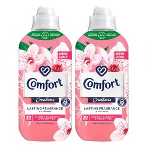 Comfort Creation Après-shampoing concentré avec 100 jours de parfum longue durée et de douceur, assouplissant liquide intense, 30 lavages, 900 ml (fleur de cerisier et pois de senteur, acheter 2) (Flaviangel, neuf)
