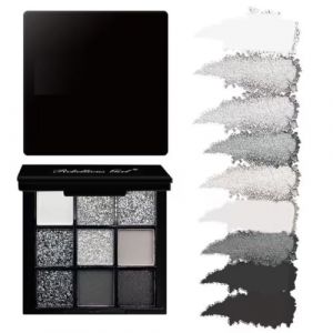 KARLOR Palette de fards à paupières 9 couleurs smoky - Noir pailleté argenté gris mat Shimmer - Métallisé Punk - Brillant nacré - Haute pigmentation - Avec miroir (PoFeng Direct, neuf)
