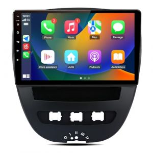 Hexinex Autoradio Carplay pour Peugeot 107, Toyota Aygo, Citroën C1 (2005-2014) | Android 13 | Écran Tactile 10 Pouces avec Cadre | Navigation GPS | Carplay, Android Auto, MirrorLink | Bluetooth, WiFi (happyx2, neuf)