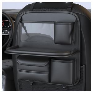 VODHXA Organisateur de Voiture pour Ford Focus Capri Bronco Everest F-150 Ranger Maverick Ranchero Mustang, Protections de Si&egrave;ges Arri&egrave;re Voiture Rangement Voiture, Organisateur Siege avec Plateau (FNAIGHNEO, neuf)