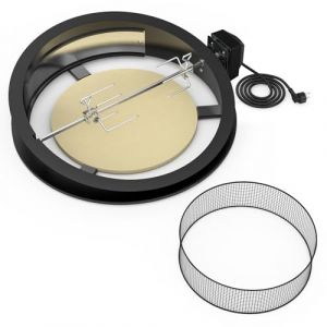 onlyfire Tourne Broche Barbecue Kit avec D'anneaux à Pizza pour Weber 57 cm Kettle Charcoal Grill, pour Rôtir du Poulet et Cuire des Pizzas, avec Moteur, Anneau à Charbon de Bois, Pierre à Pizza (Onlyfire Store, neuf)