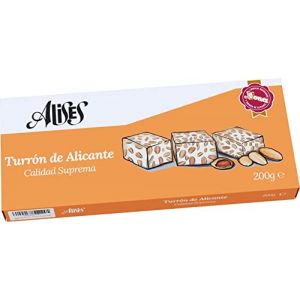 Alises- Turrón de Alicante 200g - Amandes et Miel - Qualité Suprême - sans Gluten sans Lactose - Touron - Nougat (Alises, neuf)