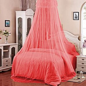 Livecitys Filet De Lit élégant Dentelle Moustiquaire De Lit pour Dormir à Baldaquin Filet Rideau Rond Dôme Moustiquaire Literie Rouge 60cm par 260cm par 850cm (Livecity, neuf)