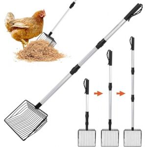 Voarge Accessoire de poulailler - Pelle &agrave; poulet r&eacute;glable 3 en 1 - Grand accessoire de poulailler - Outils de nettoyage - Accessoires de poulailler (Voarge Direct, neuf)