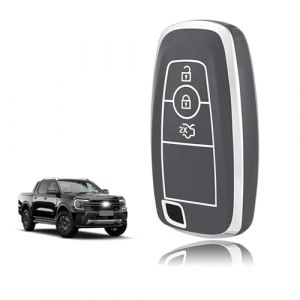 TOOMUME Coque Clé TPU, Etui Clé Étui Clé Adapté pour Ford Ranger Raptor Mondeo Mustang Edge Ecosport Custom Kuga Fiesta Focus Transit S-Max, Couvre Clef Cache Cle Voiture Telécommande - Smart Key (TOOMUME, neuf)